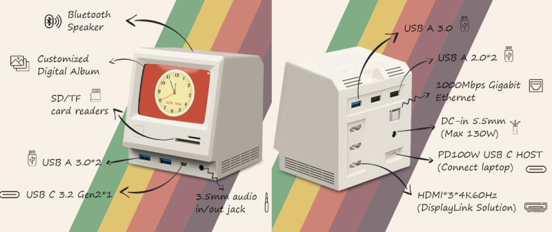 Штука дня: RayCue 128K — хаб в виде легендарного Macintosh 128K